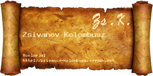 Zsivanov Kolombusz névjegykártya
